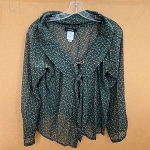 Green floral Cotélac blouse